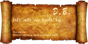 Dömény Beáta névjegykártya