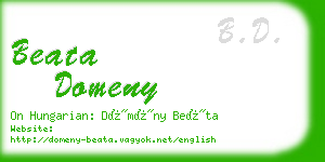 beata domeny business card